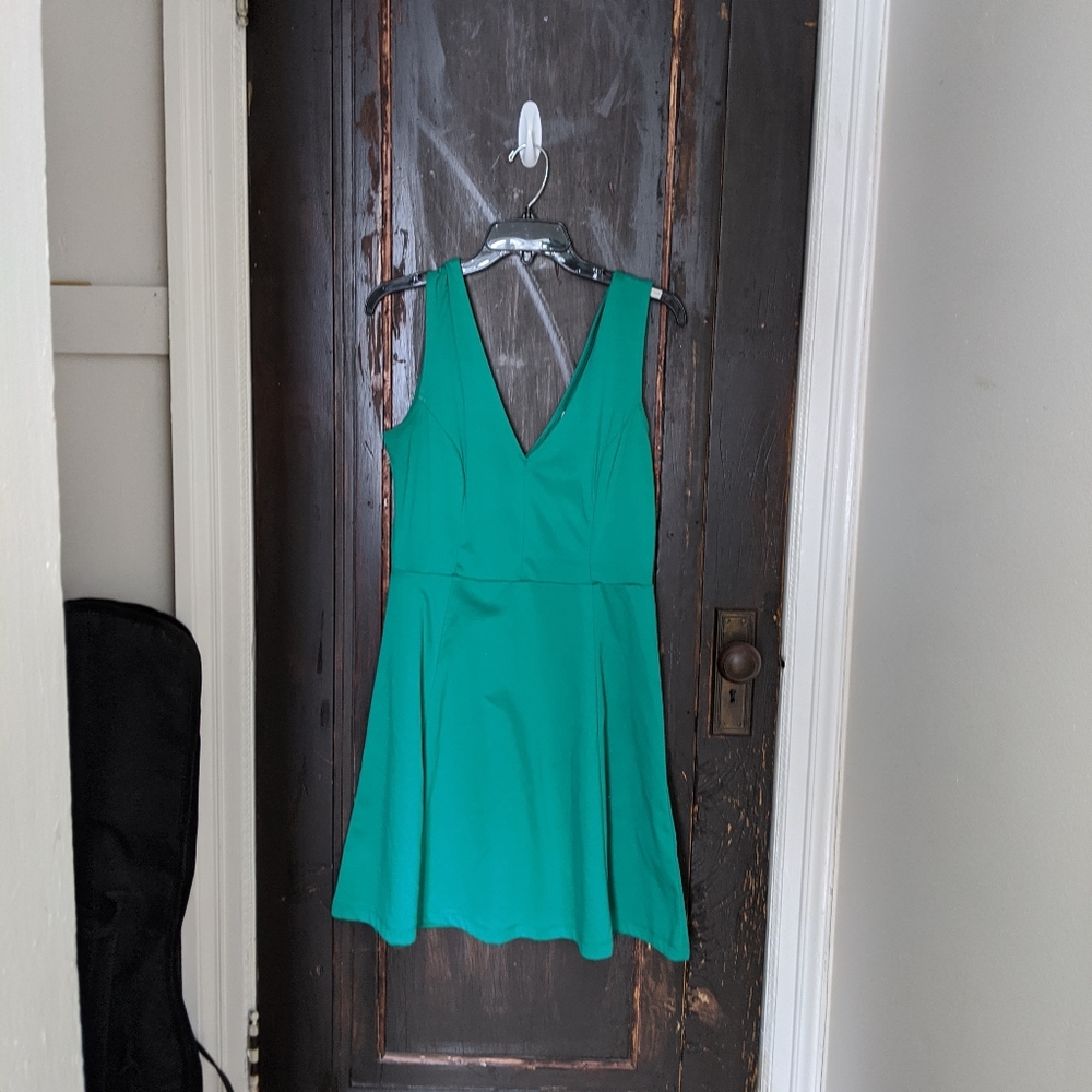 H&M green a-line dress